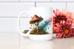 Magical Mushroom Watercolor Splash PNG Product Image 2