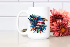 Abstract Eagle in USA Flag Colors PNG Product Image 2