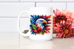 Abstract Eagle in USA Flag Colors PNG Product Image 2