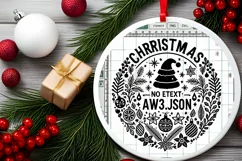 Round Christmas Ornament Sublimation|Clipart Product Image 1