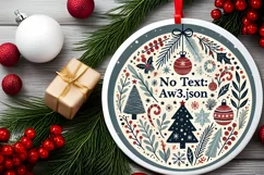 Round Christmas Ornament Sublimation|Clipart Product Image 1