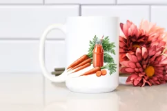 Watercolor Carrot Juice Clipart Product Image 2