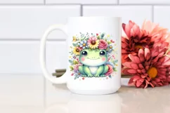 Pastel Flower Crown Frog | Sublimation | Clipart Product Image 2