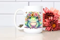 Pastel Flower Crown Frog | Sublimation | Clipart Product Image 2