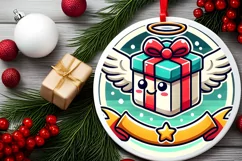 Round Christmas Ornament Sublimation|Clipart Product Image 1