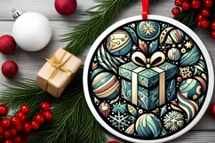 Round Christmas Ornament Sublimation|Clipart Product Image 2