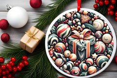 Round Christmas Ornament Sublimation|Clipart Product Image 1