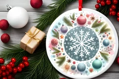 Round Christmas Ornament Sublimation|Clipart Product Image 2