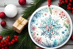 Round Christmas Ornament Sublimation|Clipart Product Image 2