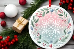 Round Christmas Ornament Sublimation|Clipart Product Image 2