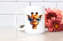 Funny Cute Giraffe Watercolor Sunglasses Smiling Product Image 2