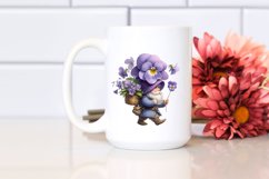 detailed Violet Bouquet Watercolor Clipart Product Image 2