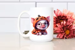 Halloween Baby Pig Watercolor Sticker | Sublimation | Product Image 2