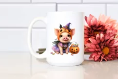 Halloween Baby Pig Watercolor Sticker | Sublimation | Product Image 2