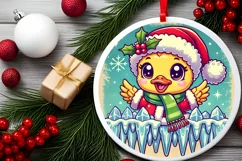 Round Christmas Ornament Sublimation|Clipart Product Image 1