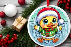 Round Christmas Ornament Sublimation|Clipart Product Image 1