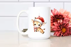 Baby Giraffe with Santa Hat, Transparent PNG Product Image 2