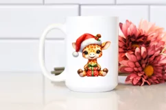 Baby Giraffe with Santa Hat, Transparent PNG Product Image 2
