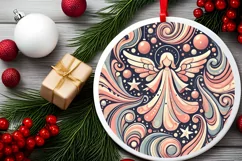 Round Christmas Ornament Sublimation|Clipart Product Image 1