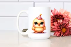 Cute Baby Chicken with Party Hat, PNG Product Image 2