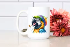 Funny Cute Macaw Watercolor Tongue Dripping Product Image 2