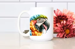 Funny Cute Macaw Watercolor Tongue Dripping Product Image 2