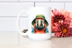 Funny Cute Macaw Smiling | Watercolor Clipart Product Image 2