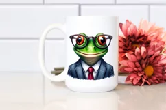 Funny Cute Frog Portrait Smiling | Watercolor Clipart Product Image 2