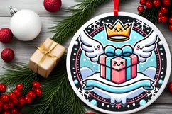 Round Christmas Ornament Sublimation|Clipart Product Image 1