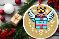 Round Christmas Ornament Sublimation|Clipart Product Image 1