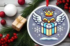 Round Christmas Ornament Sublimation|Clipart Product Image 1