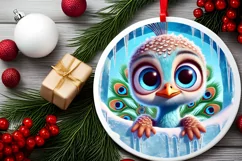 Round Christmas Ornament Sublimation|Clipart Product Image 1