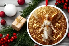 Round Christmas Ornament Sublimation|Clipart Product Image 2