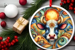 Round Christmas Ornament Sublimation|Clipart Product Image 2