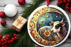 Round Christmas Ornament Sublimation|Clipart Product Image 2