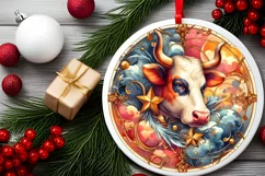 Round Christmas Ornament Sublimation|Clipart Product Image 2