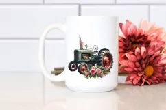 Watercolor Vintage Tractor USA Flag Product Image 2