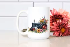 Watercolor Vintage Tractor USA Flag Product Image 2