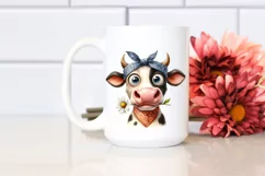 Expressive Watercolor Cow with Bandana | Sublimation | Product Image 2
