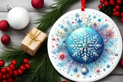 Round Christmas Ornament Sublimation|Clipart Product Image 2