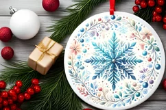 Round Christmas Ornament Sublimation|Clipart Product Image 2