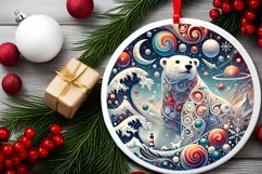 Round Christmas Ornament Sublimation|Clipart Product Image 1