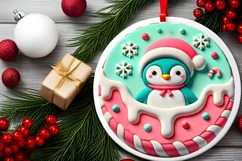 Round Christmas Ornament Sublimation|Clipart Product Image 1