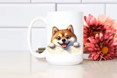 Funny Peeking Shiba Inu Sticker | Clipart Product Image 2