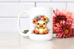 Cartoon-Style Sitting Duck Flower Crown | Clipart Product Image 2