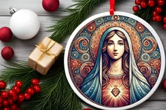 Round Christmas Ornament Sublimation|Clipart Product Image 2