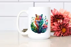 Abstract Vibrant Watercolor Fox, Transparent PNG Product Image 2