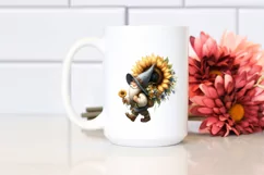 Watercolor Gnome with Sunflower Bouquet and Small Basket Product Image 2