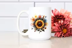 Vintage Sunflower Fireworks | Sublimation | Clipart Product Image 2