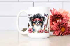 Funny Papillon Rock Star Clipart | Sublimation | Clipart Product Image 2